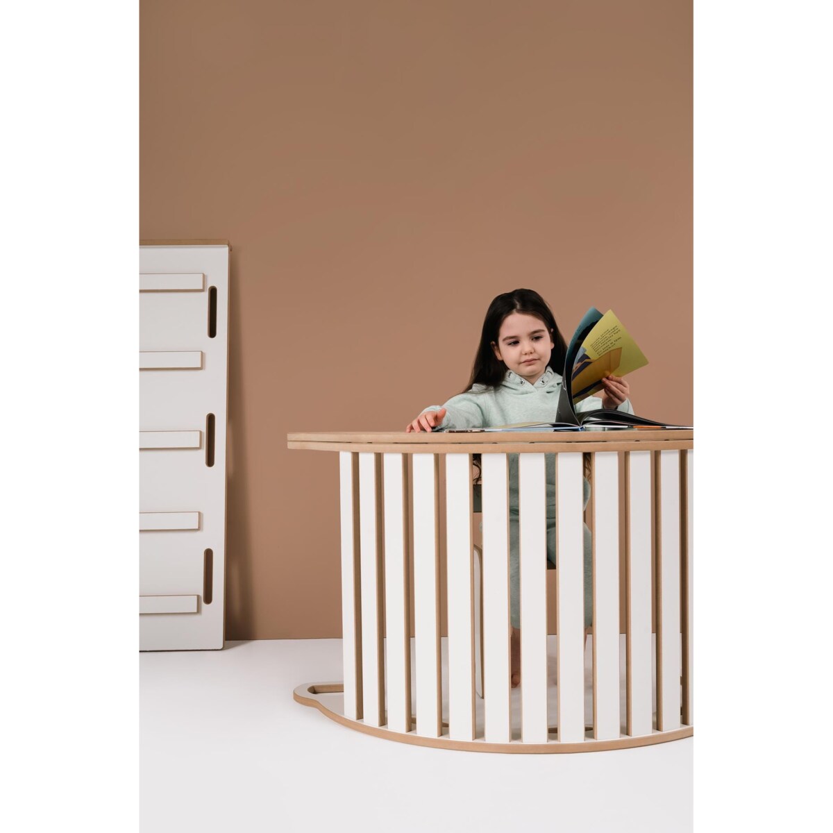 3w1 DUŻY bujak montessori z uchwytami + DUŻA zjeżdżalnia DRABINKA + blat