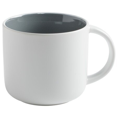 Kubek Tint, biało - ciemnoszary, 450 ml, wys. 8,5 cm