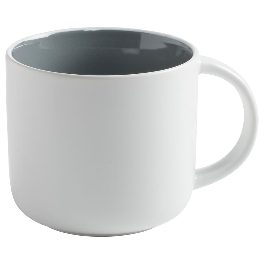Kubek Tint, biało - ciemnoszary, 450 ml, wys. 8,5 cm