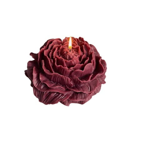 Świeca sojowa ekologiczna dekoracyjna piwonia peonia "Burgundy Touch" 100x40mm (duża)