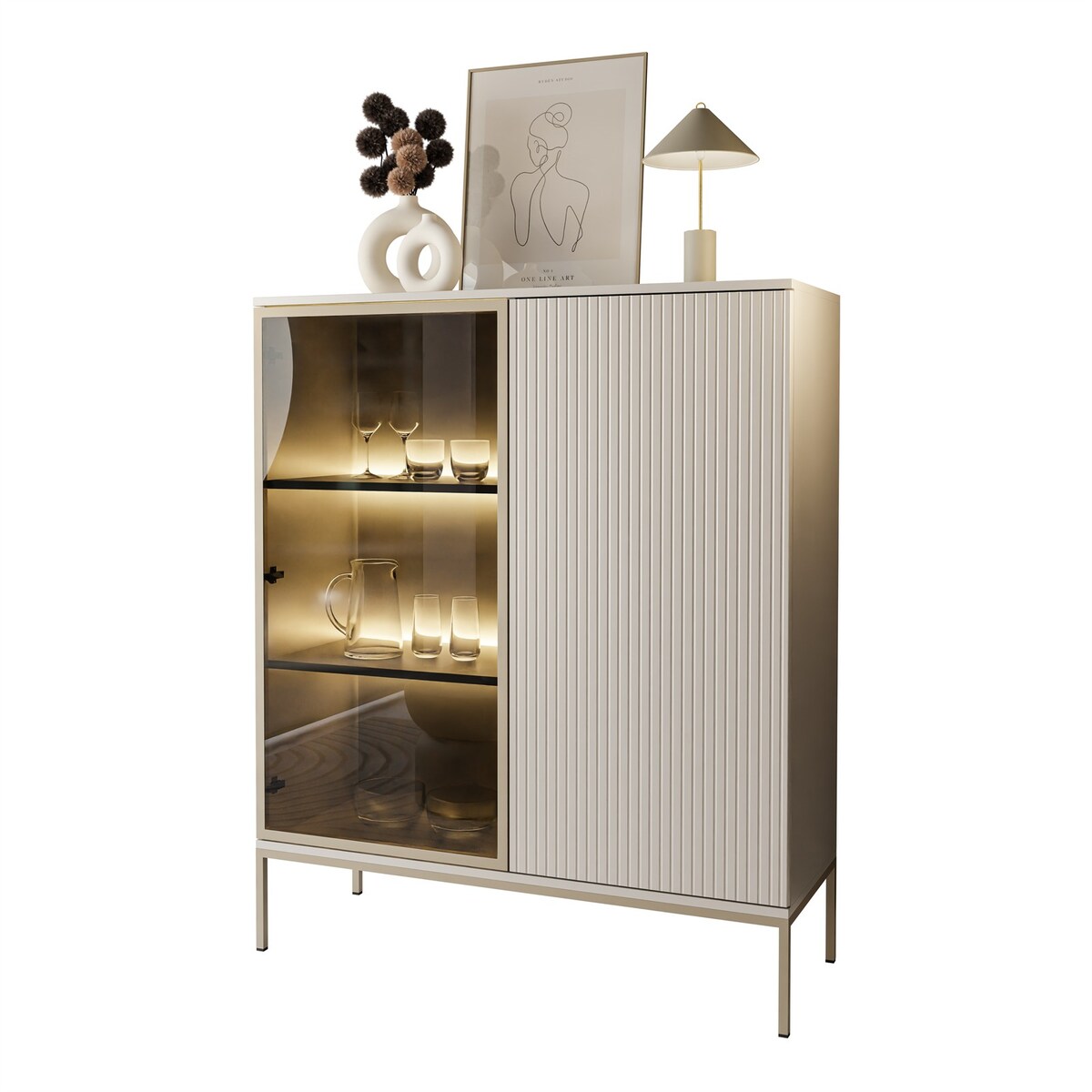 Witryna ECLIPSE WT104 z oświetleniem kaszmir