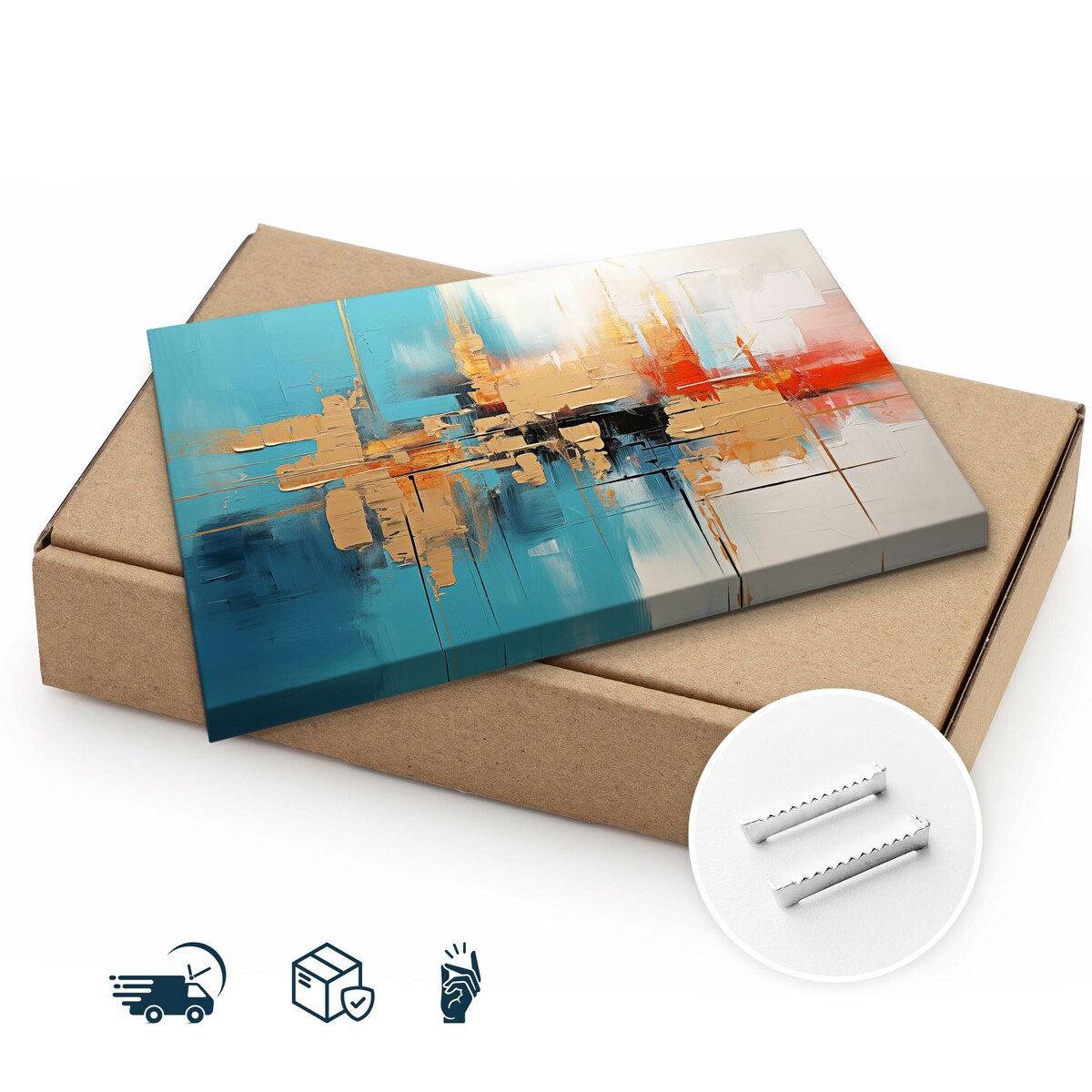 Obraz Canvas Do Salonu Abstrakcja Elementy Złota Styl Glamour 70x50cm