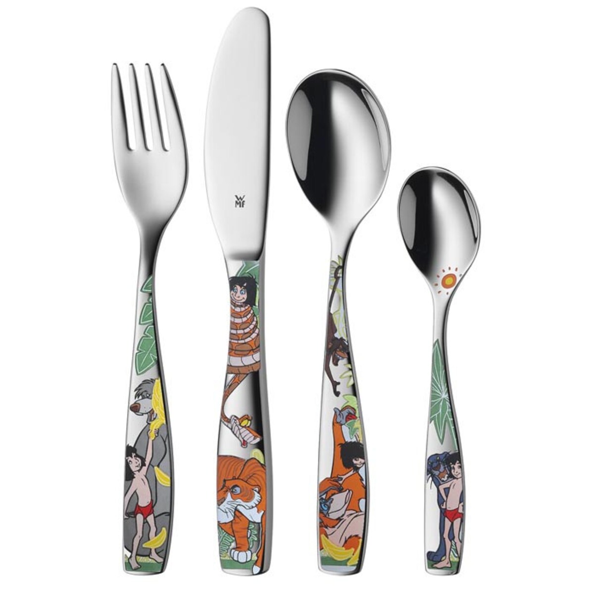 Komplet sztućców dla dzieci stal polerowana Księga Dżungli, 4 el, WMF