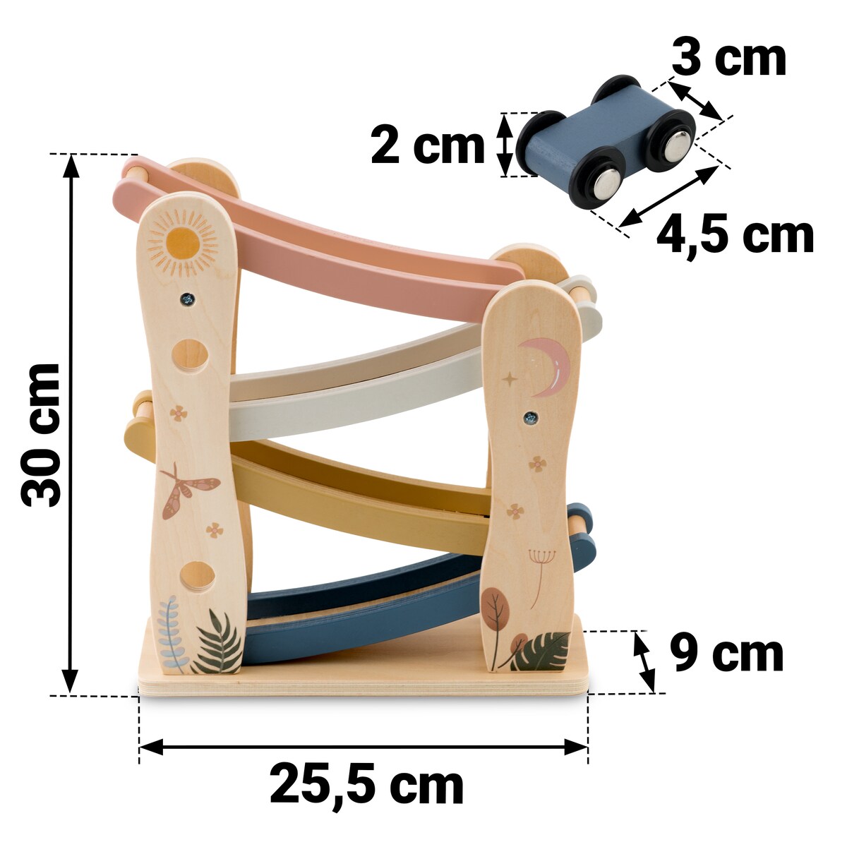 Zabawka drewniana zjeżdżalnia tor samochodowy autka Nukido