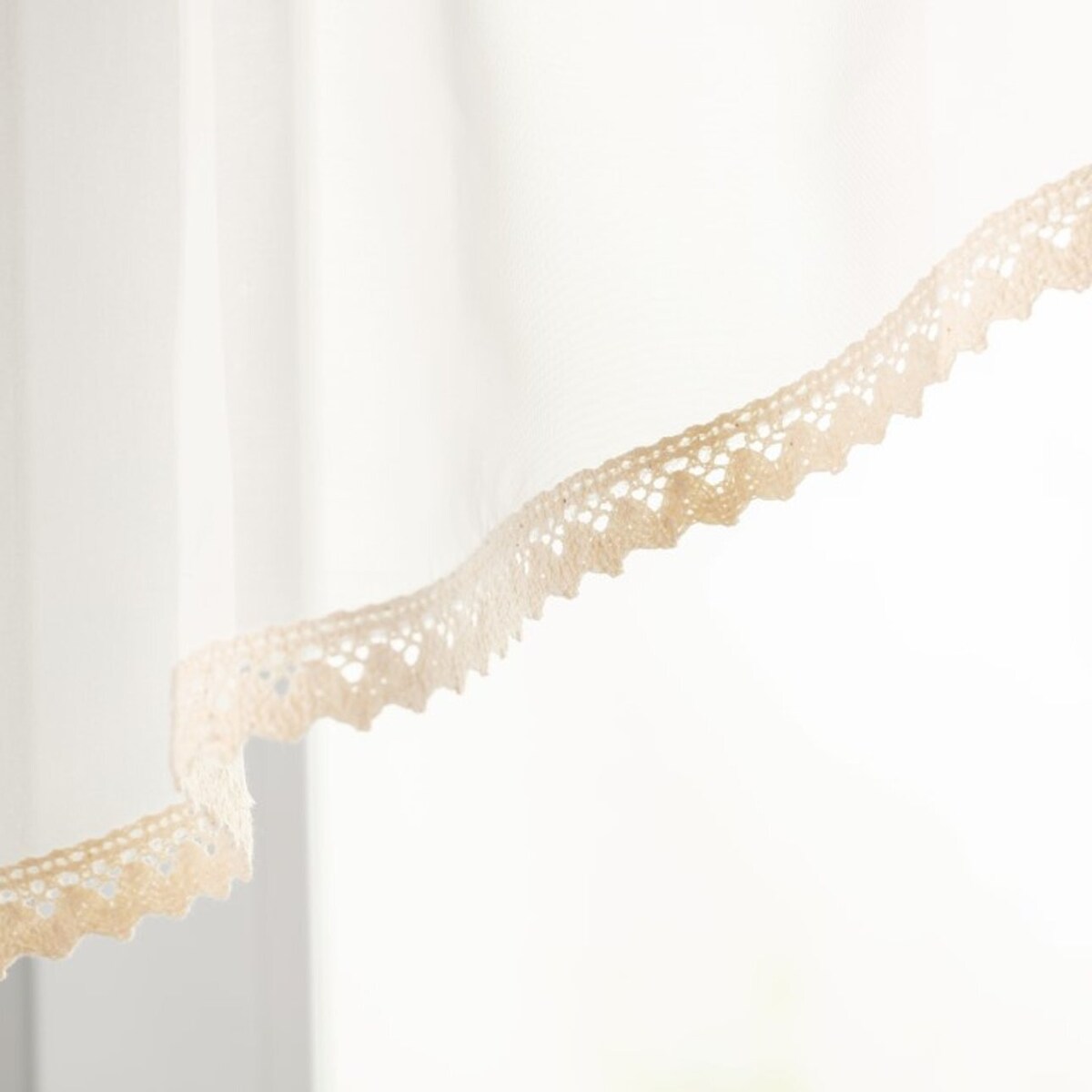 Lambrekin łuk Lily z koronką 200x80 ecru