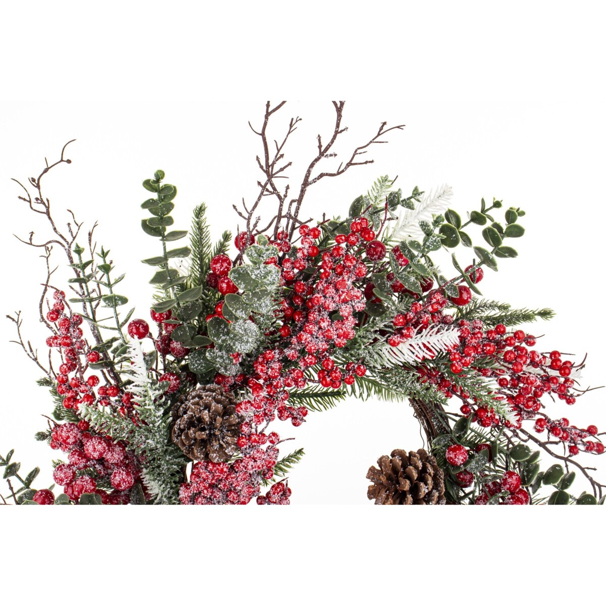 Wieniec wianek świąteczny oszroniony Ø60x20 cm GLASSATO