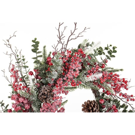 Wieniec wianek świąteczny oszroniony Ø60x20 cm GLASSATO