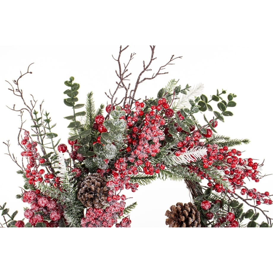 Wieniec wianek świąteczny oszroniony Ø60x20 cm GLASSATO