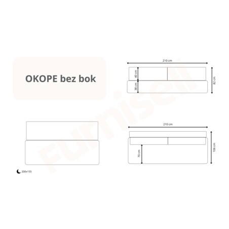 Kanapa OKOPE z funkcją spania Kolor: Wind 02