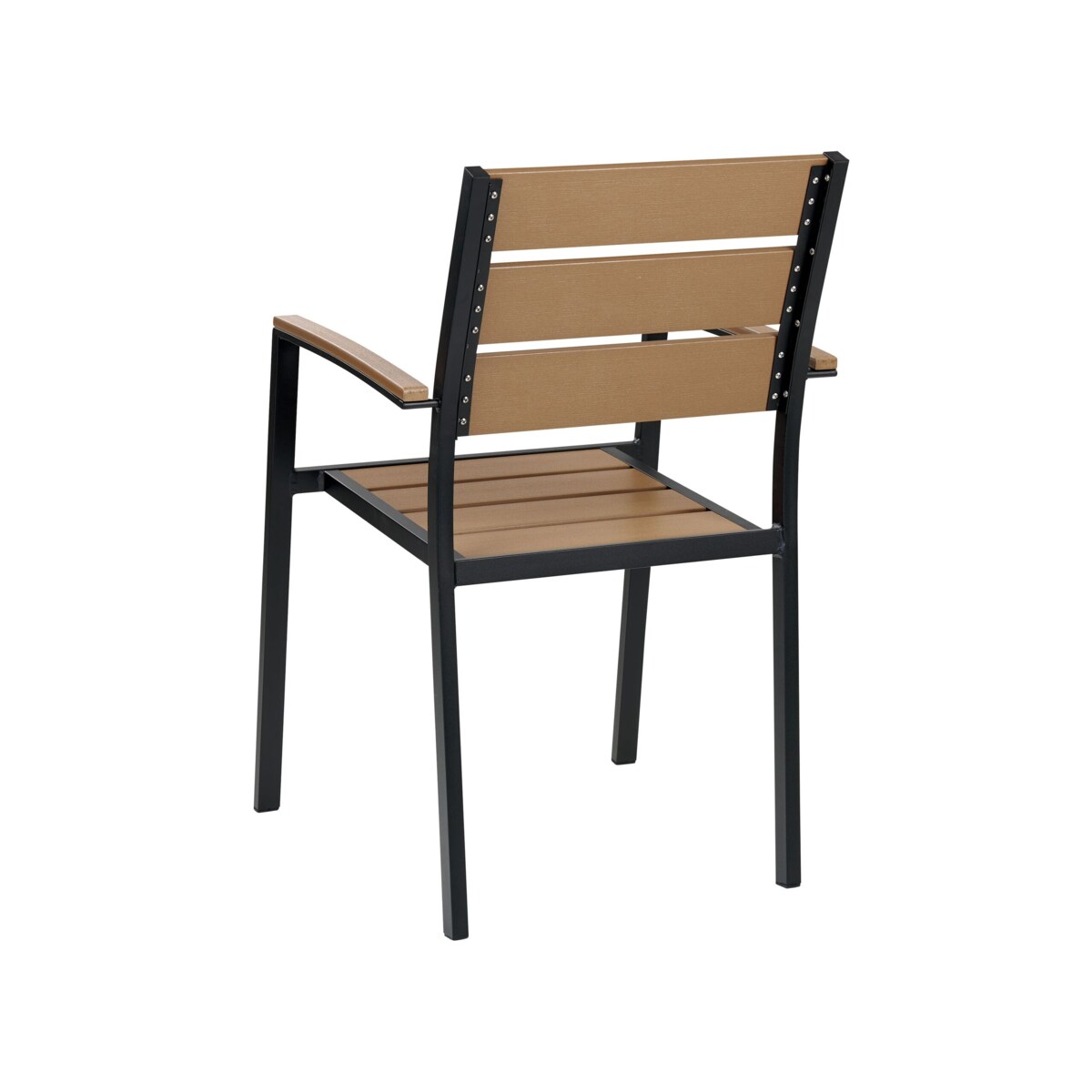 Zestaw ogrodowy stół i 6 krzeseł jasne drewno z czarnym VERNIO