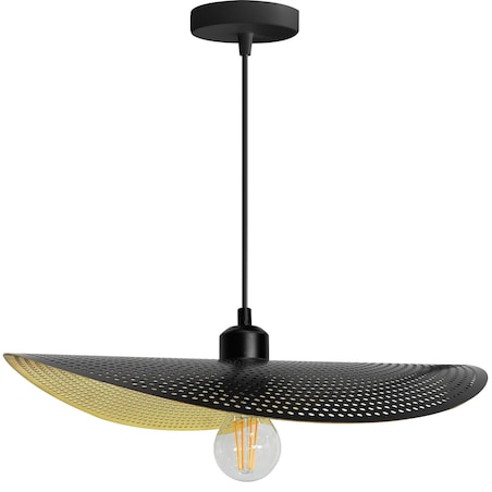 Lampa Sufitowa Wisząca App1469-1Cp Czarny Złoty, Metal