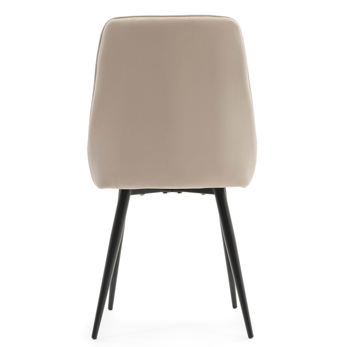 Krzesło tapicerowane welurowe do salonu jadalni nowoczesne glamour LUCA beżowa