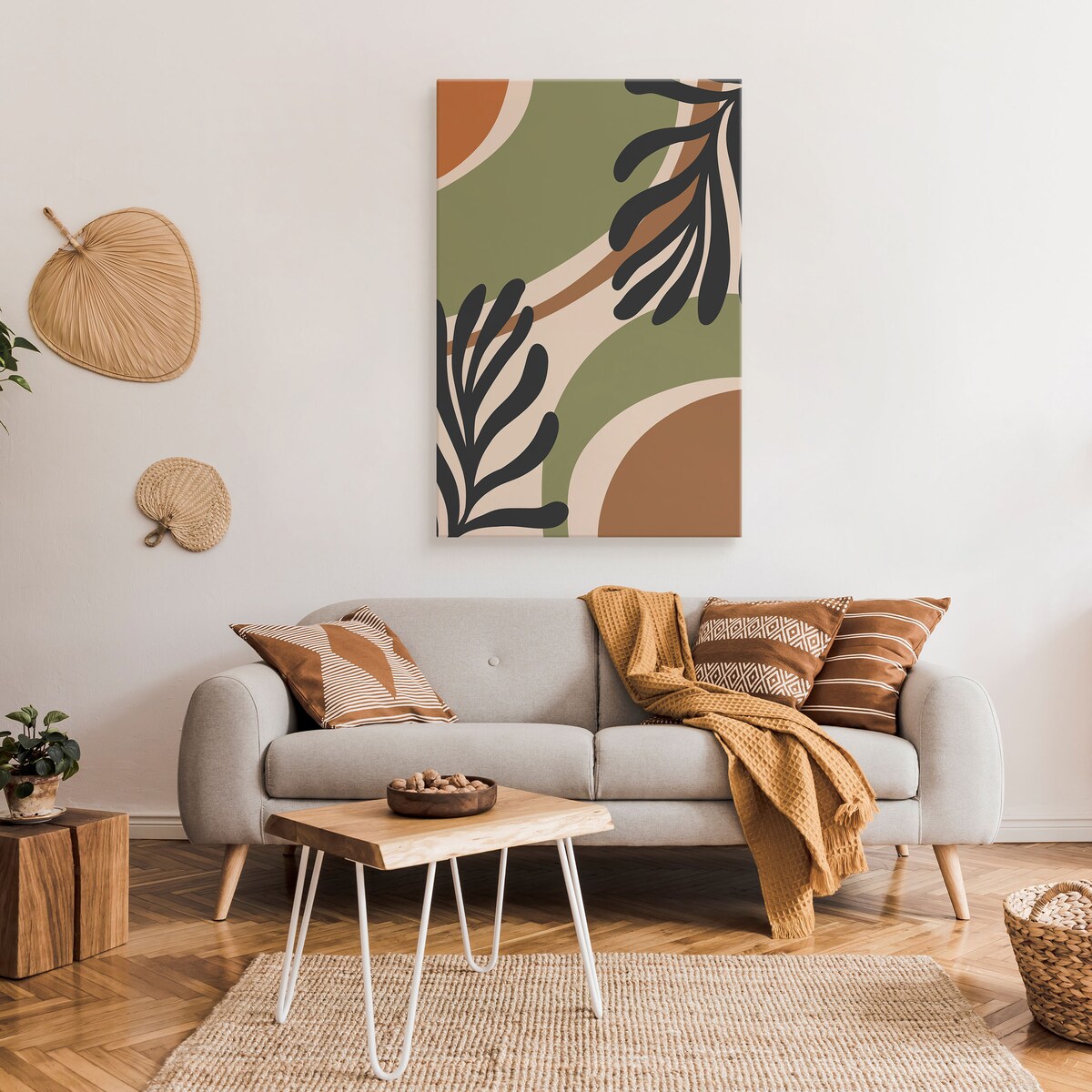 Obraz Abstrakcyjne Liście W Stylu Boho 30x40cm