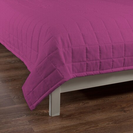 Narzuta pikowana w kratę 200x210 amarant