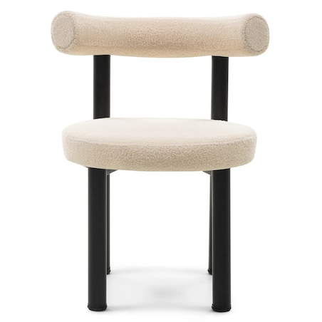 Krzesło do jadalni boucle/beżowe/czarne nogi 75x58x81 cm PEDRITO, 2 szt.