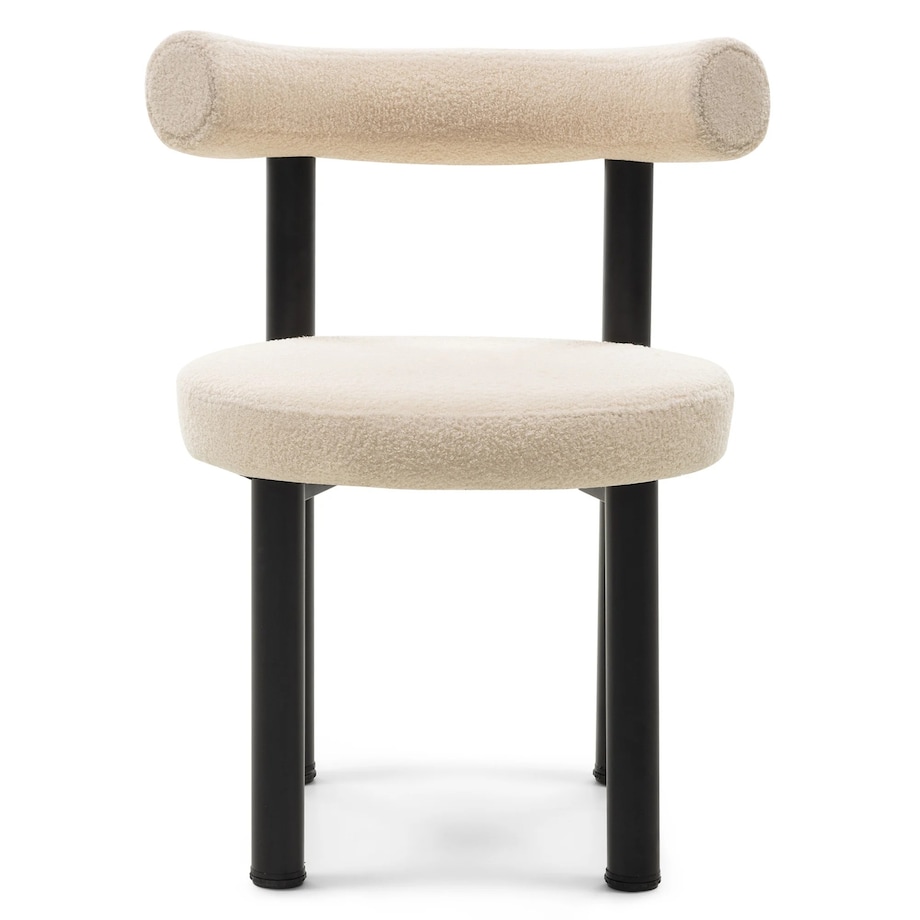 Krzesło do jadalni boucle/beżowe/czarne nogi 75x58x81 cm PEDRITO, 2 szt.