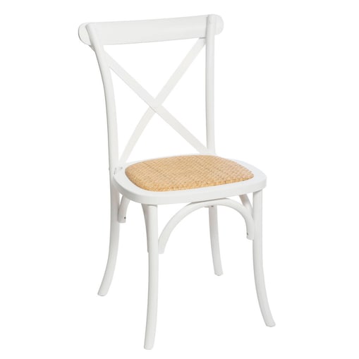 Krzesło drewniane ISAK, rattanowa plecionka