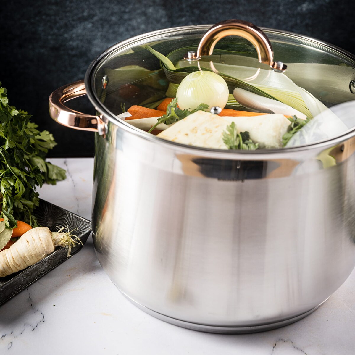 Garnek stalowy gastronomiczny duży 13L 28cm Rose Gold KLAUSBERG