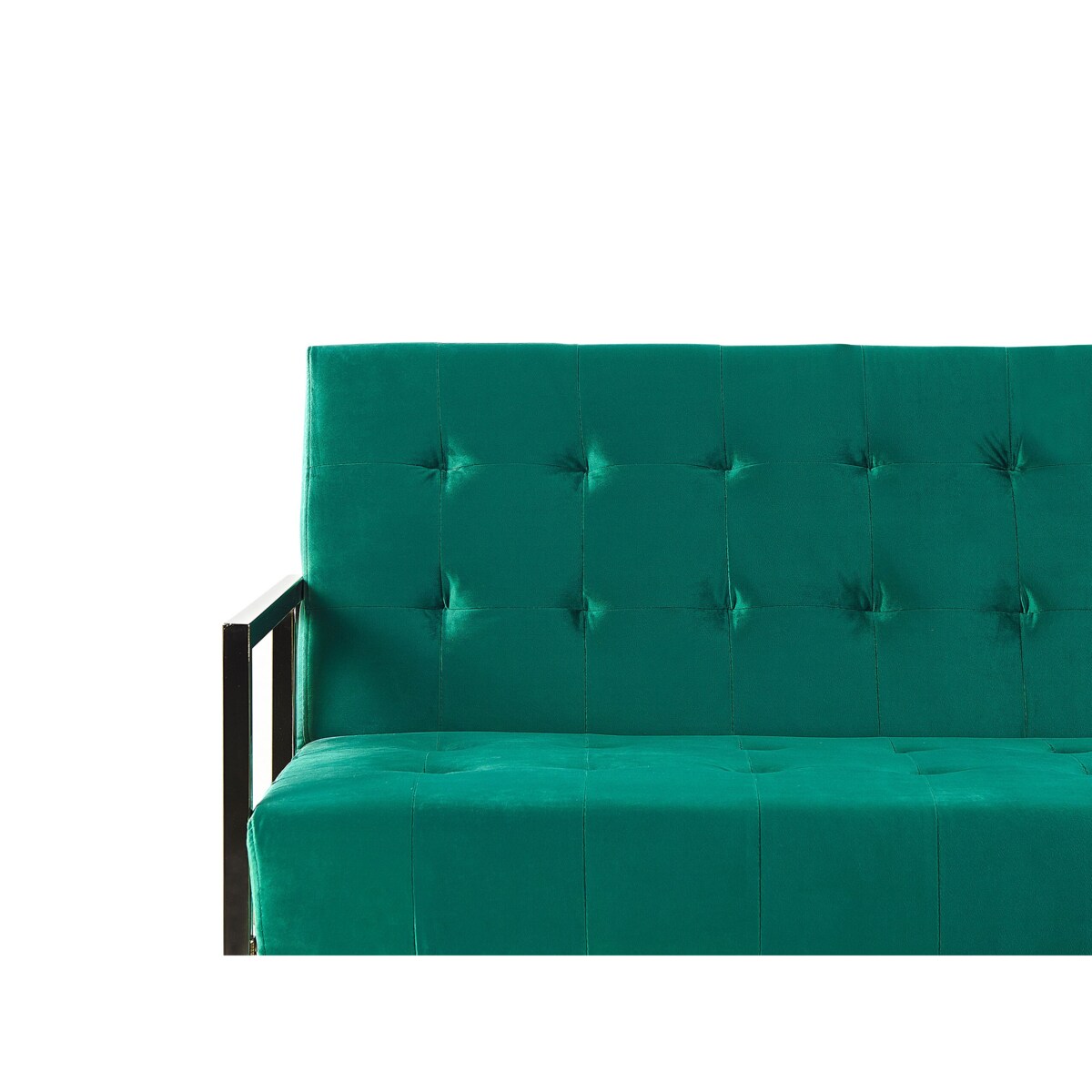 Sofa rozkładana welurowa zielona MARSTAL