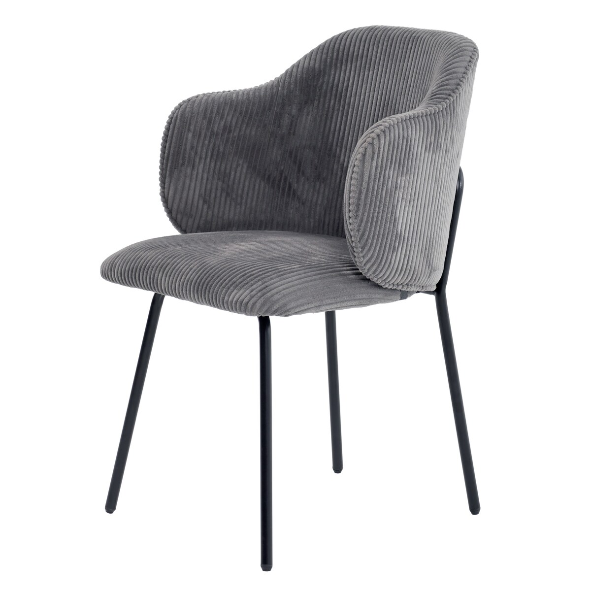 Krzesło tapicerowane AMELIA sztruks welurowe szare