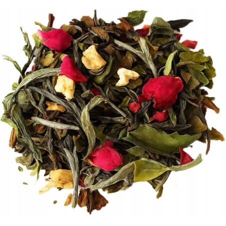 Podziękowanie dla gości na ŚLUB WESELE KOMUNIĘ CHRZEST zestaw 50 sztuk saszetek z herbatą białą różaną po 5g - herbata sypana liściasta PREMIUM