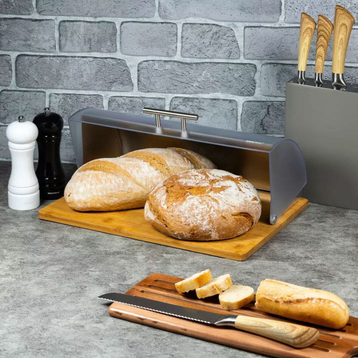Chlebak z deską do krojenia pojemnik na chleb KINGHOFF
