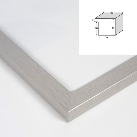 Ramka na zdjęcia 50x50 cm srebrna rama MDF z plexi do powieszenia pion poziom klasyczna kwadratowa ramka FRAMAI®