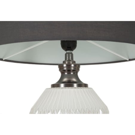 Lampa stołowa Brighty, kolor biały i szary, szkło i żelazo, 37,5 x 37,5 x 65 cm, 1 x E27, styl nowoczesny, do salonu i sypialni, Mauro Ferretti