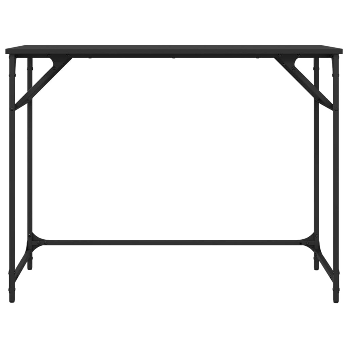 vidaXL Biurko, czarne, 100x45x76 cm, materiał drewnopochodny i stal