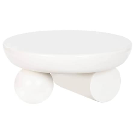 Stolik kawowy biały MDF Japandi 80x37 cm