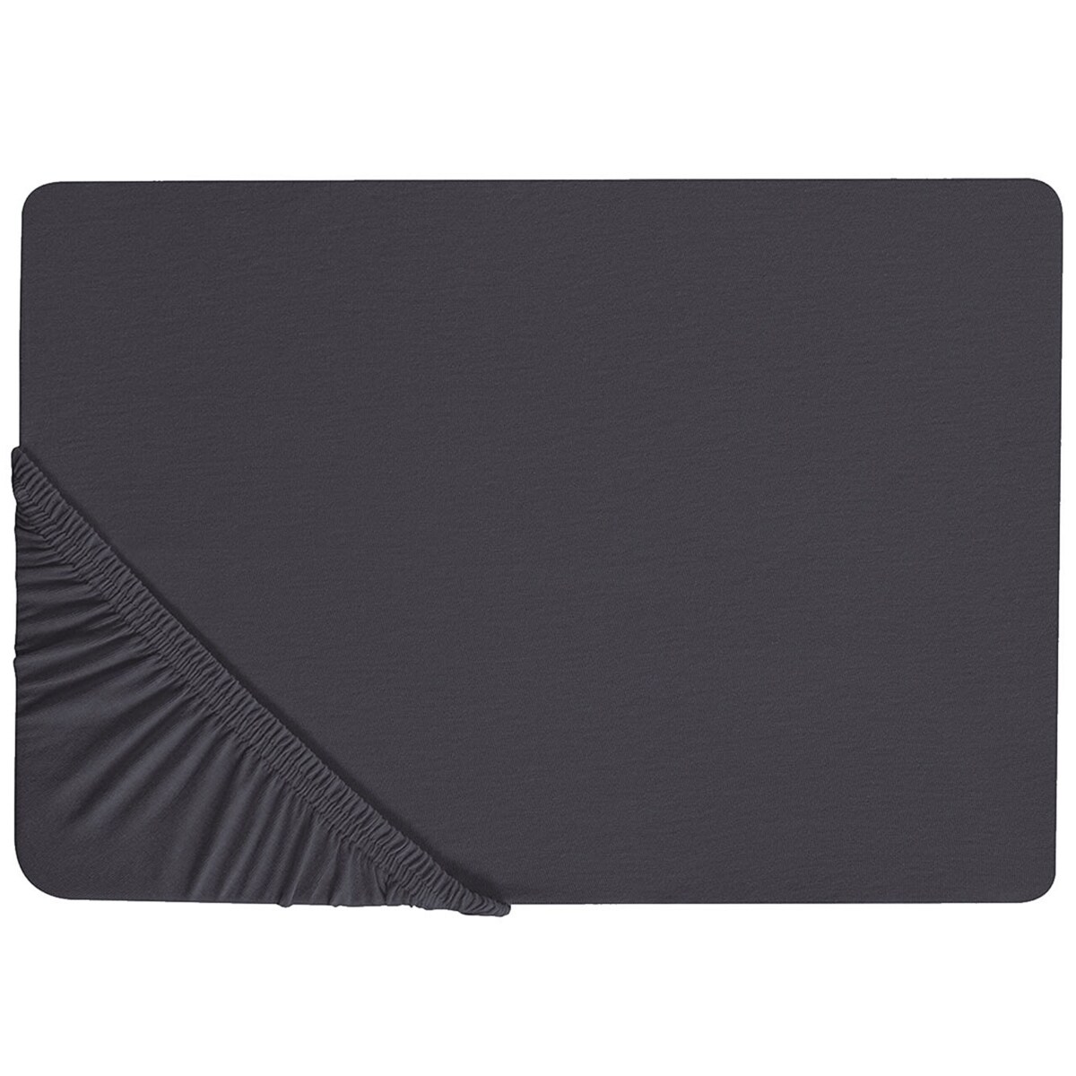 Bawełniane prześcieradło z gumką 180 x 200 cm czarne HOFUF