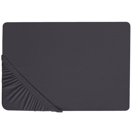 Bawełniane prześcieradło z gumką 180 x 200 cm czarne HOFUF