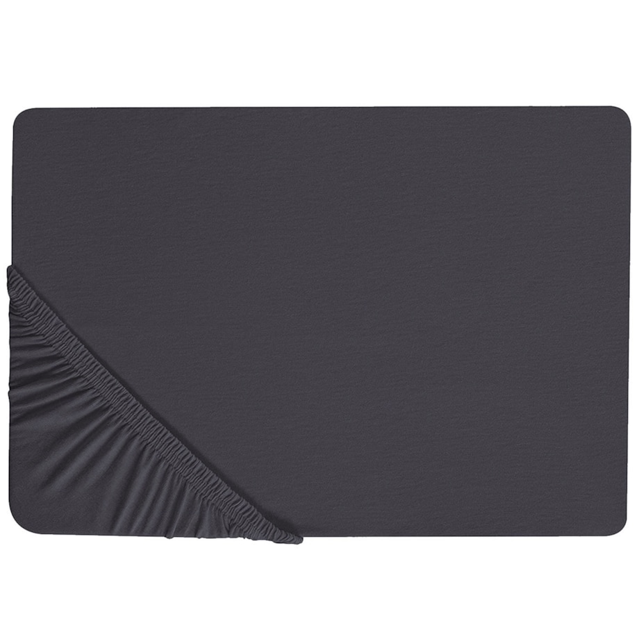 Bawełniane prześcieradło z gumką 180 x 200 cm czarne HOFUF