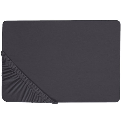 Bawełniane prześcieradło z gumką 180 x 200 cm czarne HOFUF