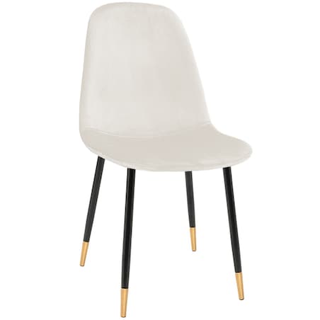 Krzesło tapicerowane welurowe pikowane beżowe do salonu jadalni