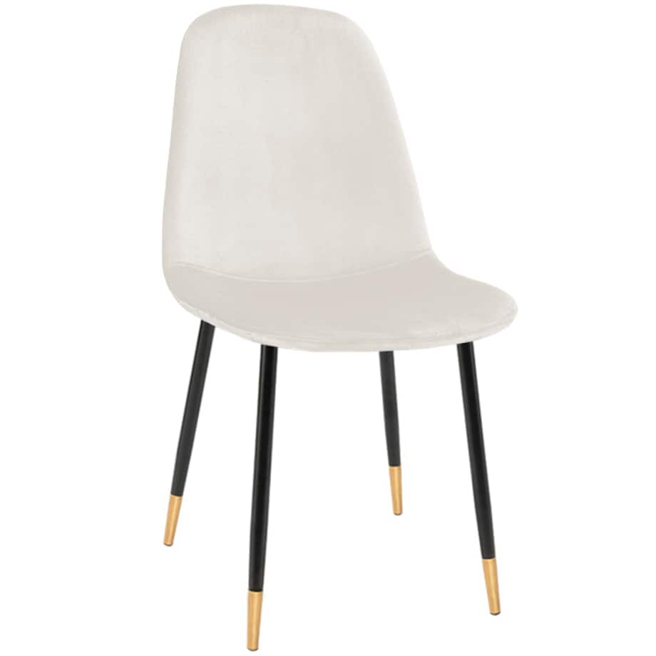 Krzesło tapicerowane welurowe pikowane beżowe do salonu jadalni