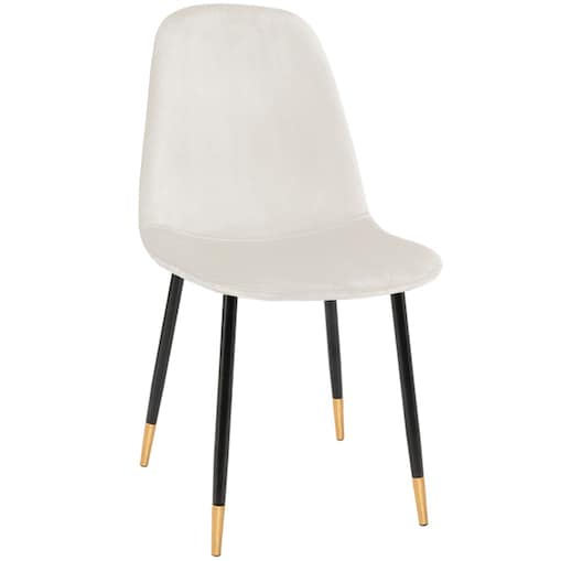 Krzesło tapicerowane welurowe pikowane beżowe do salonu jadalni