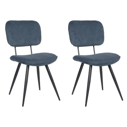 LABEL51 Krzesła stołowe Vic, 2 szt., 49x60x87 cm, niebieskie