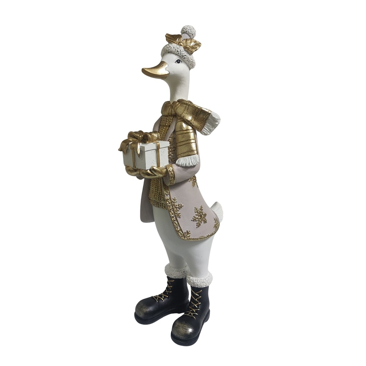 Dekoracja - figurka gęsi z prezentem 41x11x18 cm ANSERO