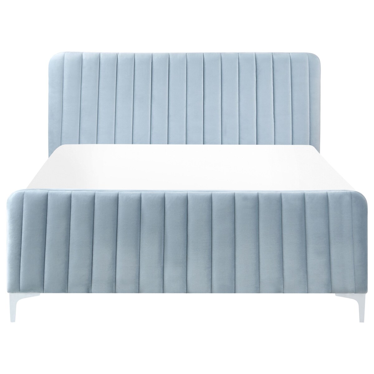 Łóżko Welur LUNAN 140 x 200 cm Błękitny