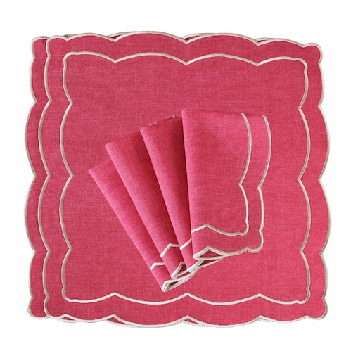 Haftowane serwetki Magenta Onde - 6 sztuk