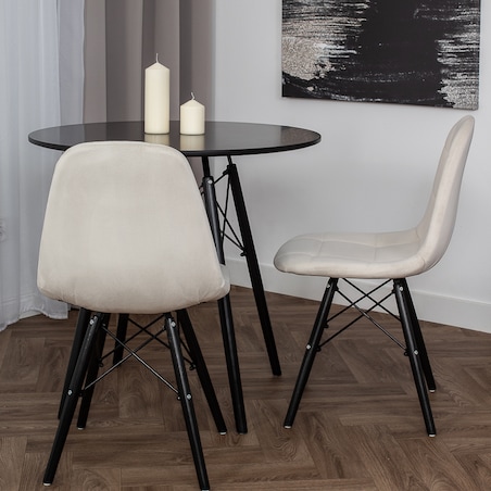 Krzesło tapicerowane skandynawskie welurowe do salonu jadalni