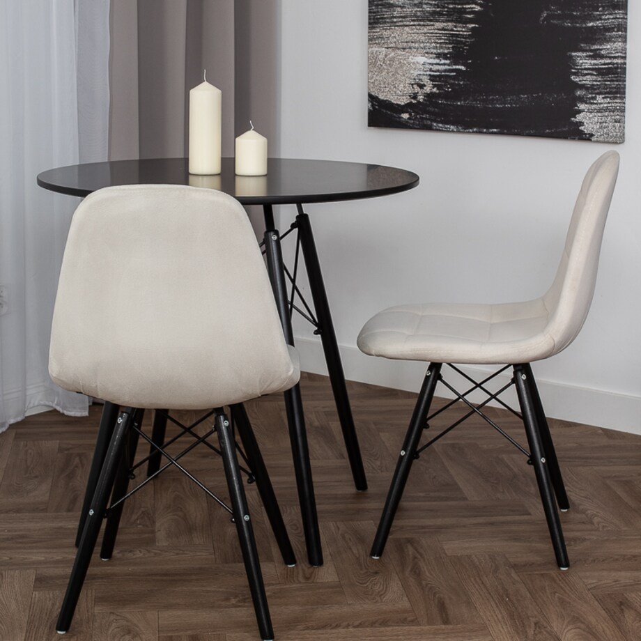 Krzesło tapicerowane skandynawskie welurowe do salonu jadalni