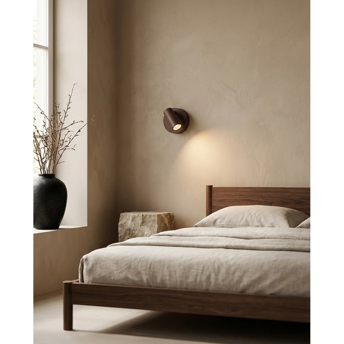 Lampa ścienna SHP PICKET LED brązowa 3 barwy światła