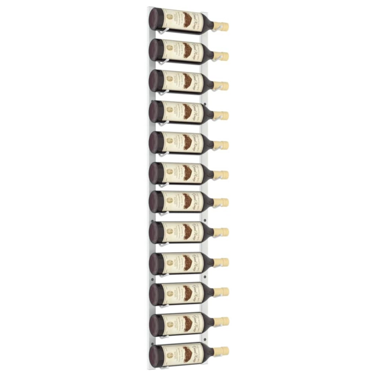 vidaXL Ścienny uchwyt na 12 butelek wina, biały, żelazny