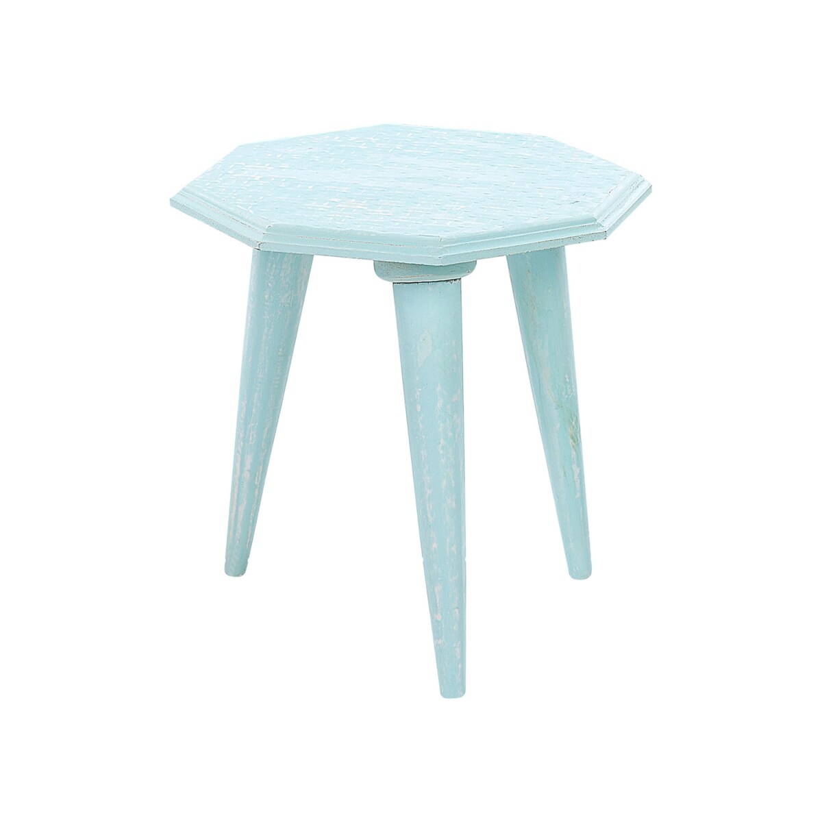 Zestaw 2 drewnianych stolików pomocnicznych niebieski KANRI