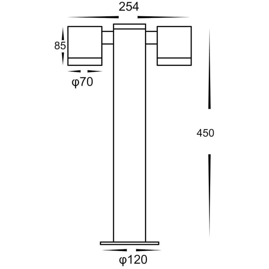Ogrodowa LAMPA słupek KETTO EKO8340 Milagro regulowana OPRAWA metalowe reflektorki stojące outdoor IP44 czarne