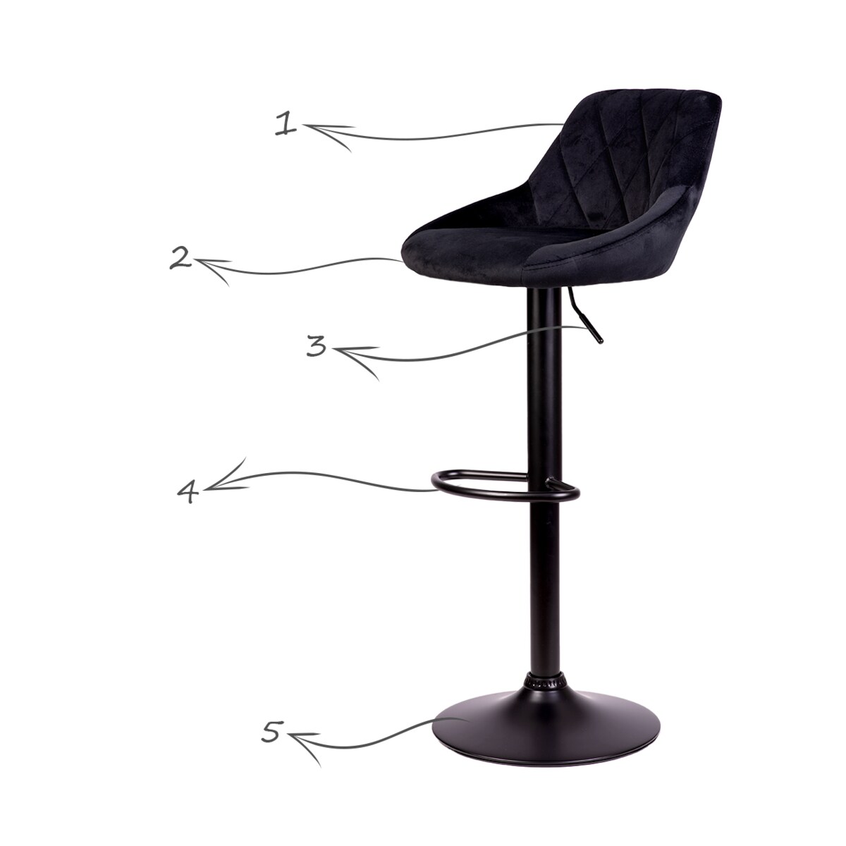 Hoker barowy z oparciem Sofotel Nerra 260031