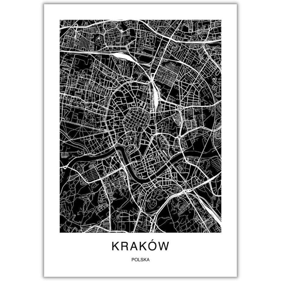 plakat kraków mapa 21x30