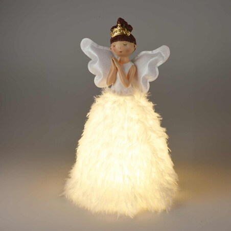 Figurka aniołek w świecącej sukience, 36 cm